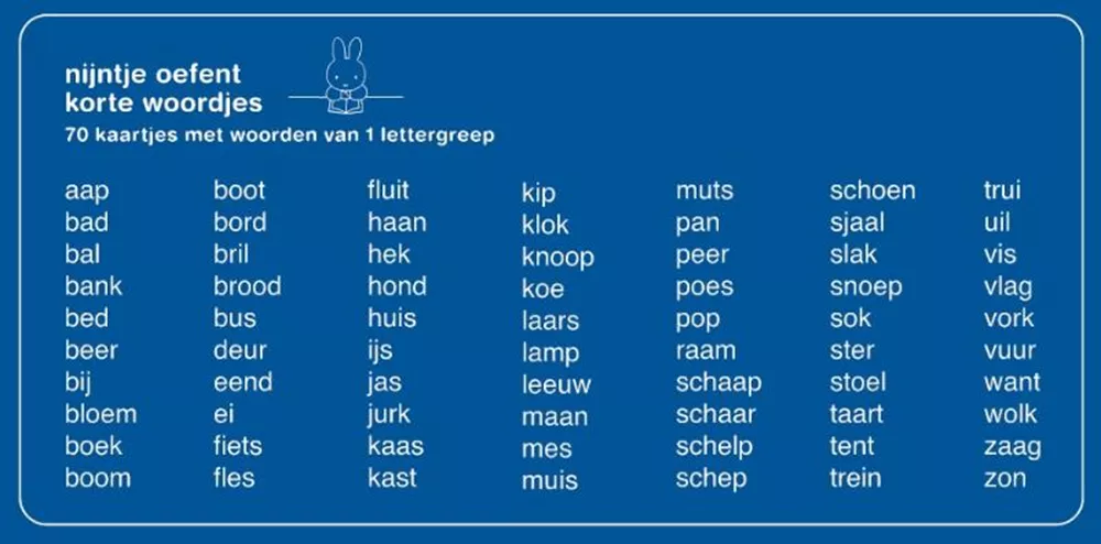 Nijntje oefent korte woordjes (70 kartonnen kaartjes) - Afbeelding 2