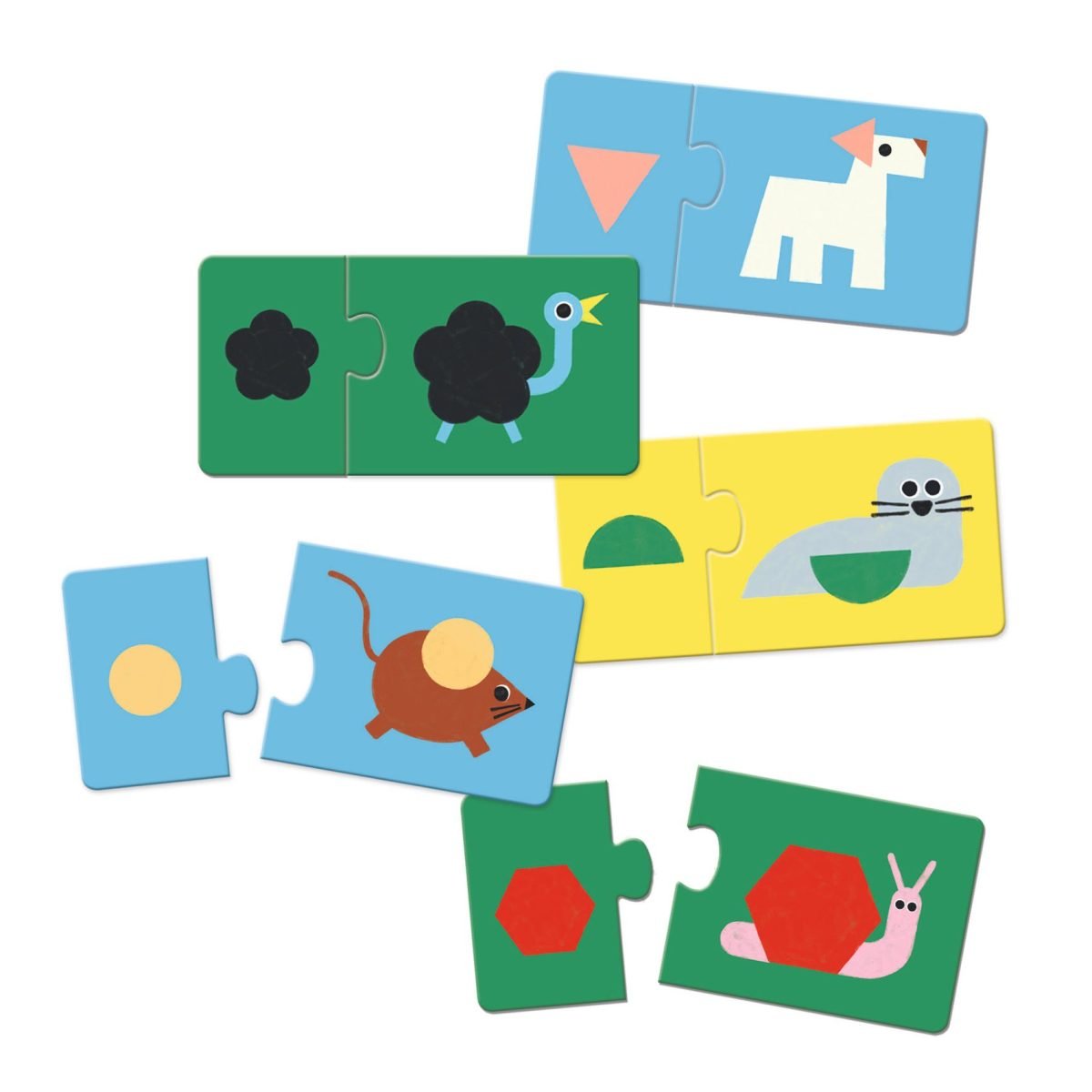 Djeco Puzzle Duo - Dieren & vormen - Afbeelding 2