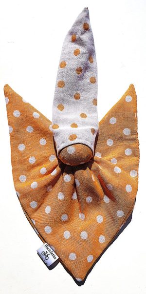 Biciclette Antroposofische Knuffeldoek Eco-Katoen Geel Witte Stippen