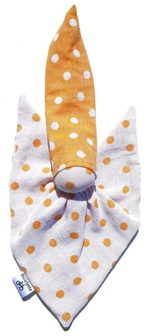 Biciclette Antroposofische Knuffeldoek Eco-Katoen Wit Gele Stippen