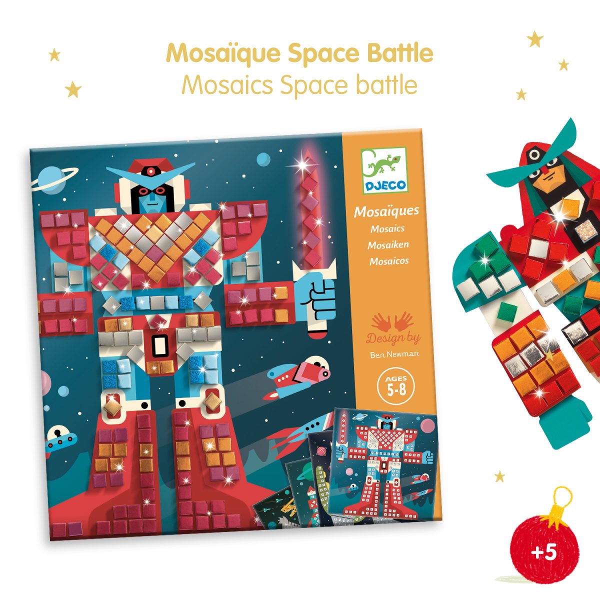 Djeco Knutseldoos Mosaïek Ruimtegevecht - Afbeelding 6