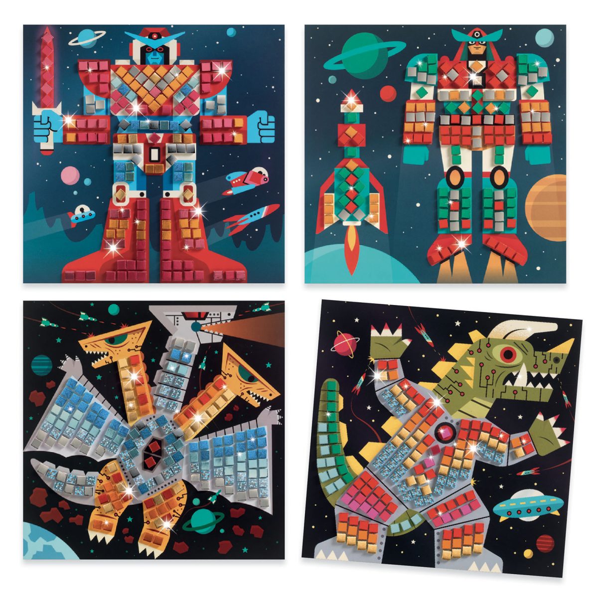 Djeco Knutseldoos Mosaïek Ruimtegevecht - Afbeelding 3