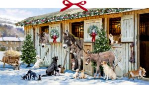 Kerstmis met de dieren in de stal