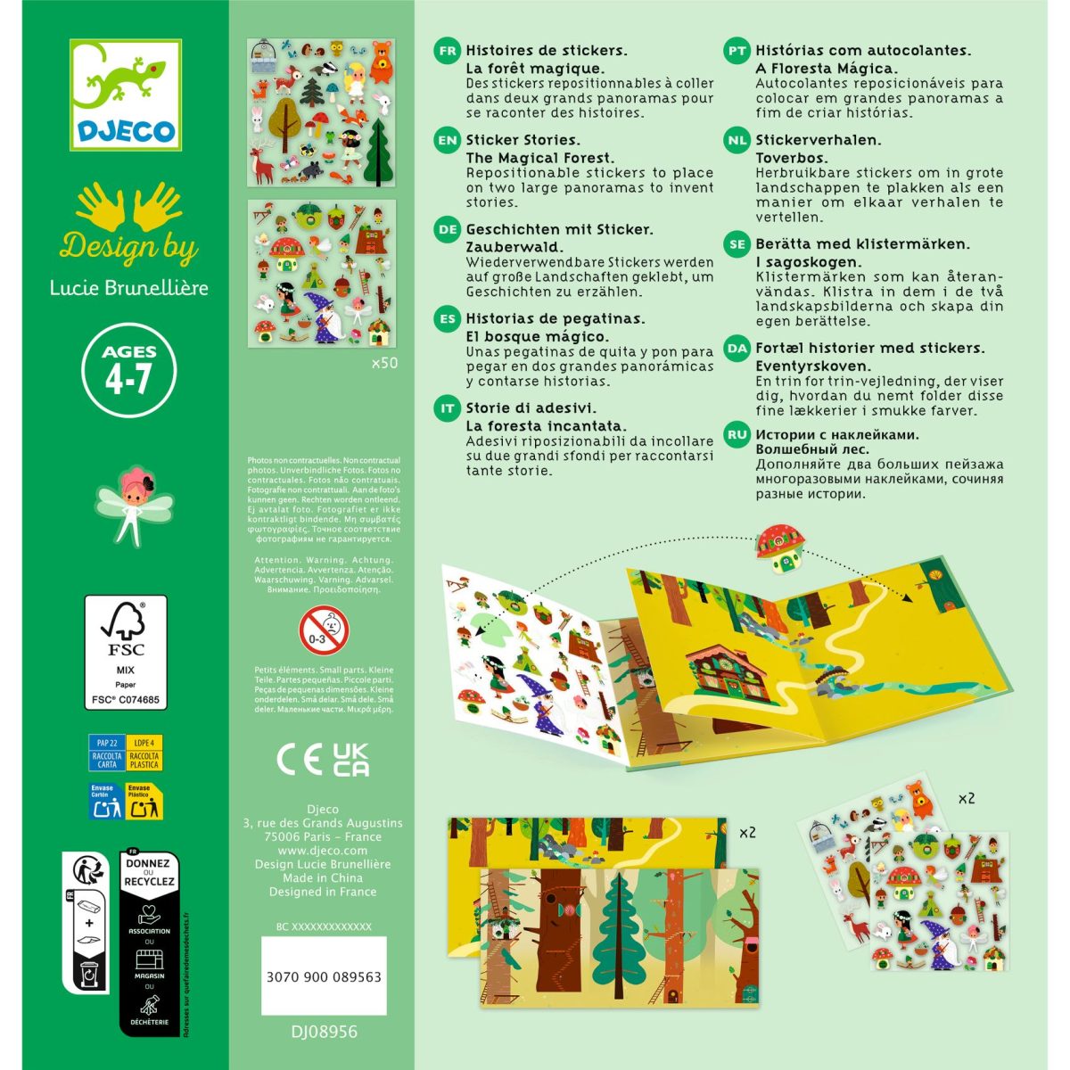 Djeco Knutsek Stickers plakken Het magische bos - Afbeelding 3