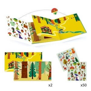 Djeco Knutsek Stickers plakken Het magische bos - Afbeelding 2