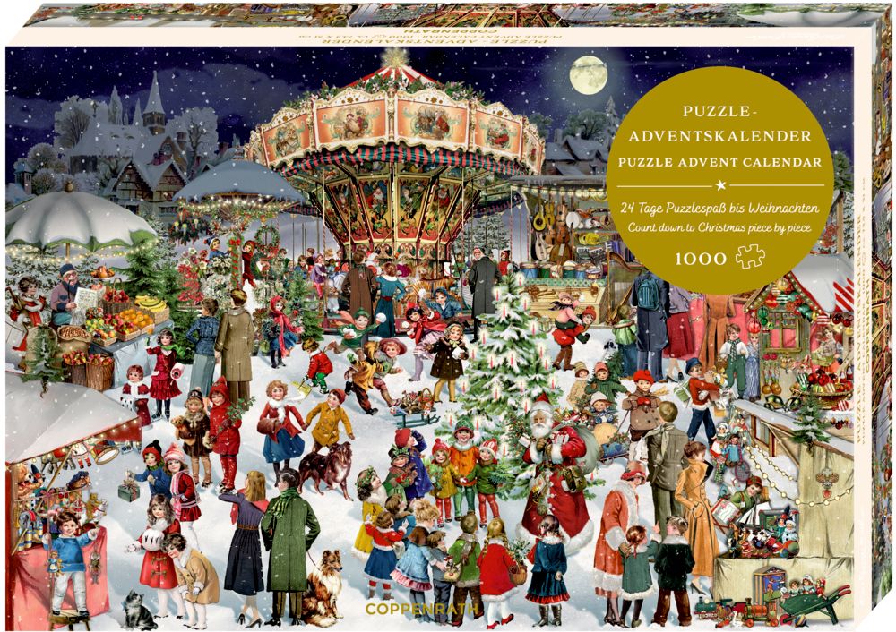kerstmarkt, puzzel-adventskalender