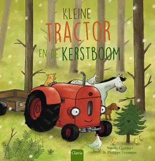 Kleine tractor en de kerstboom.