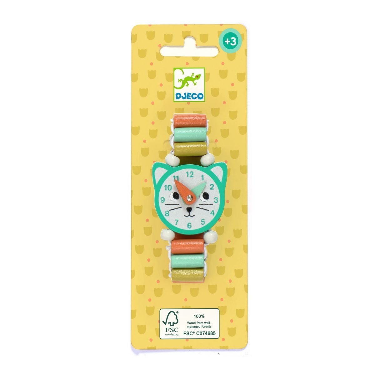 Djeco Horloge Groen Poes - Afbeelding 2