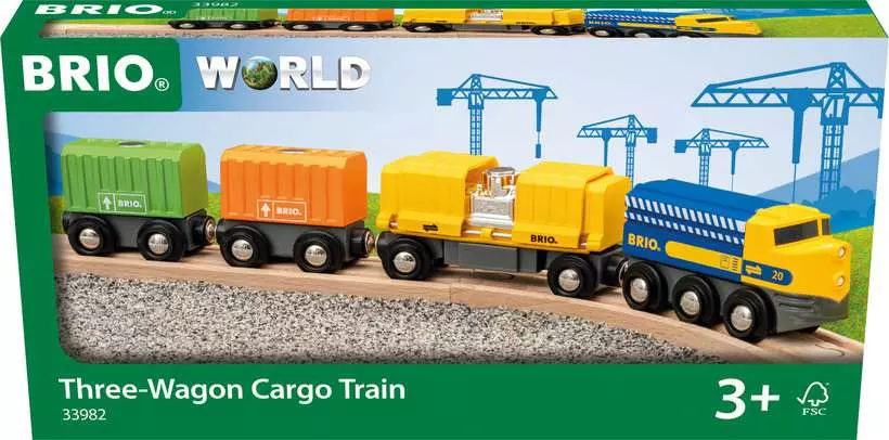 BRIO World Three Wagon Cargo Train - Afbeelding 2